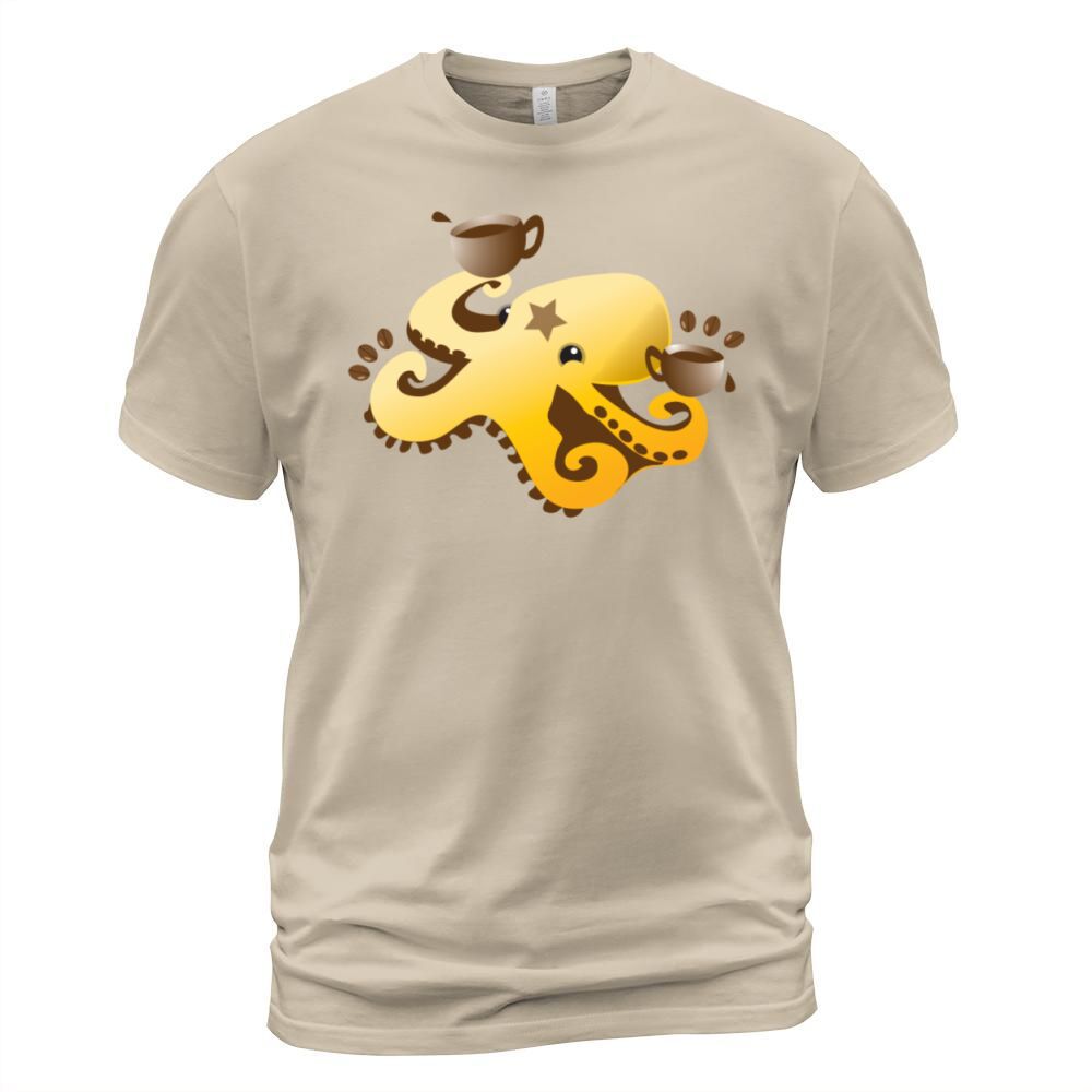 octopus coffee barista with coffee beans Men's T-Shirt