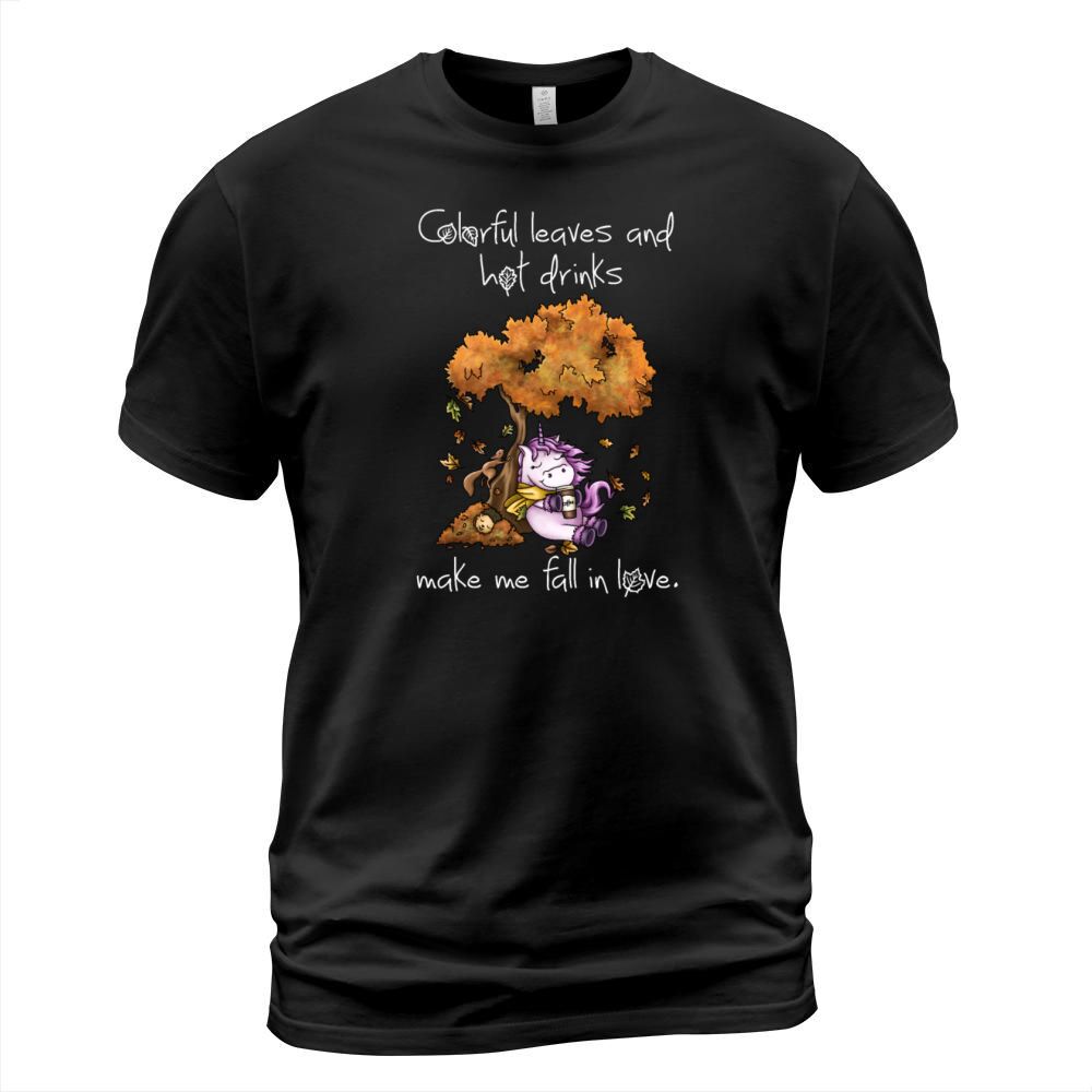 Cute unicorn loves golden autumn Men's T-Shirt