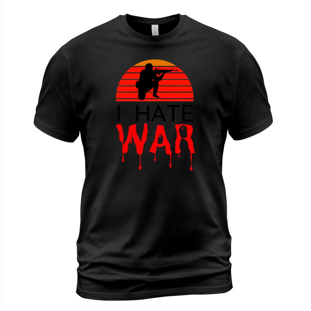 Hate war bloody text retro vintage design T-Shirt Unisex
