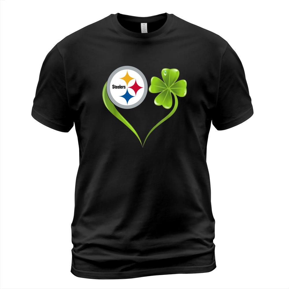 Patrick Day Shamrock Heart Football Team Pittsburgh-Steeler shirt T-Shirt Unisex