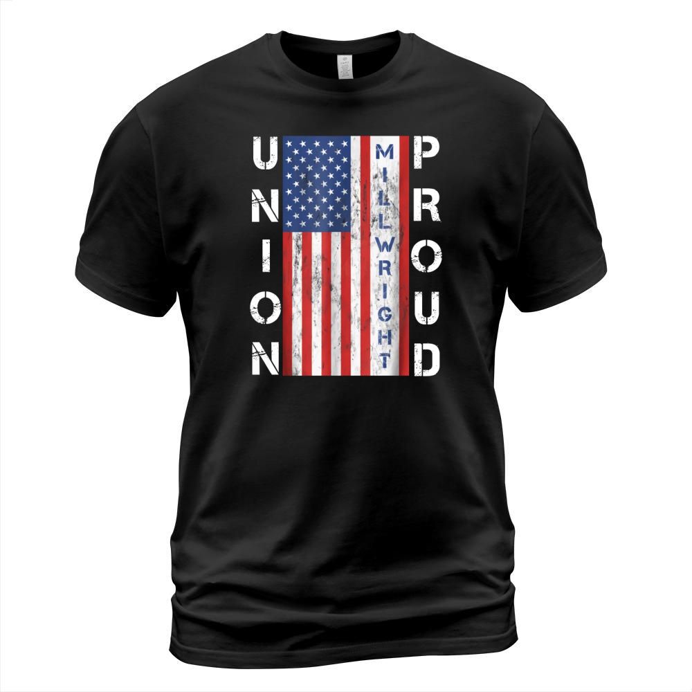 Union Proud American Flag Millwright T-Shirt Unisex