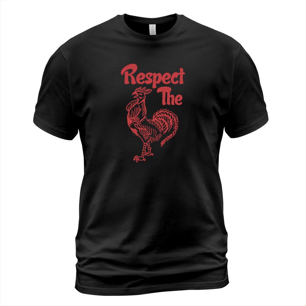 Teelocity Respect The Sriracha Hot Sauce Officially Licensed Fitted T-Shirt Unisex