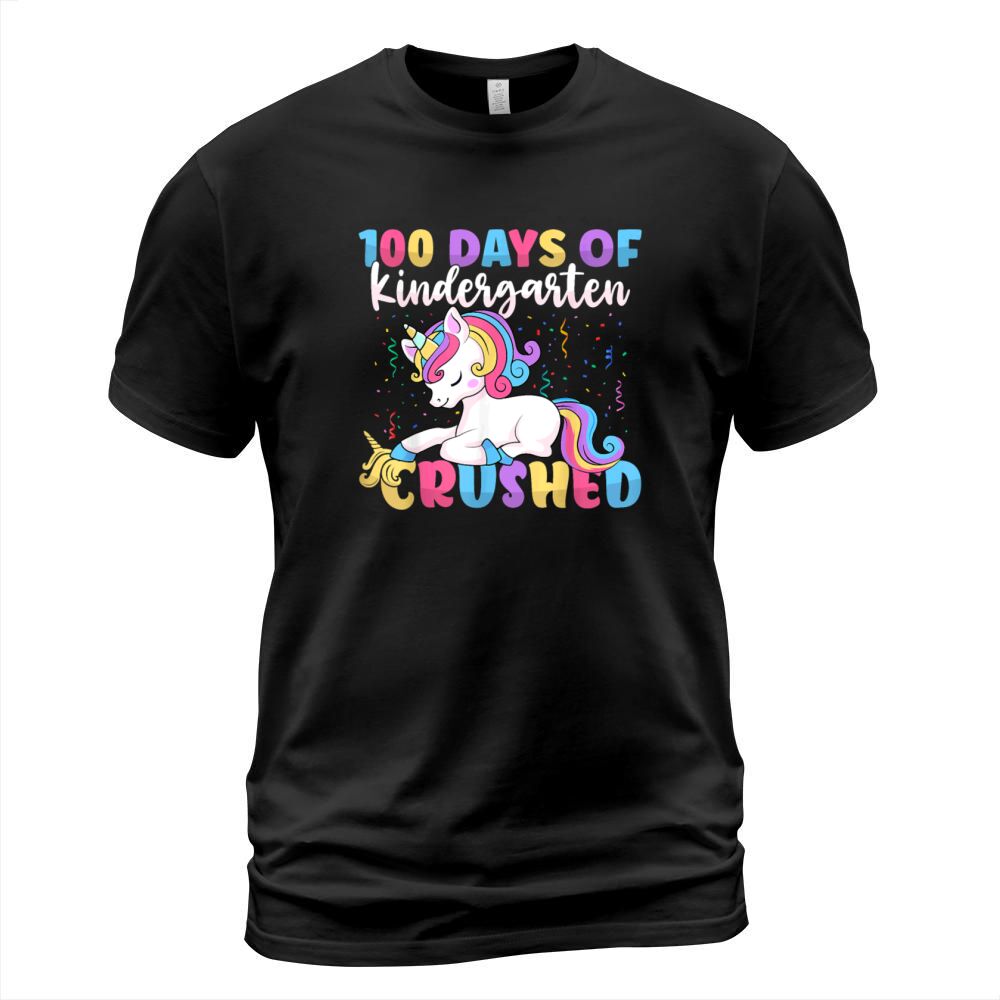 100 Days of Kindergarten Crushed Boys Cute Unicorn Men's T-Shirt