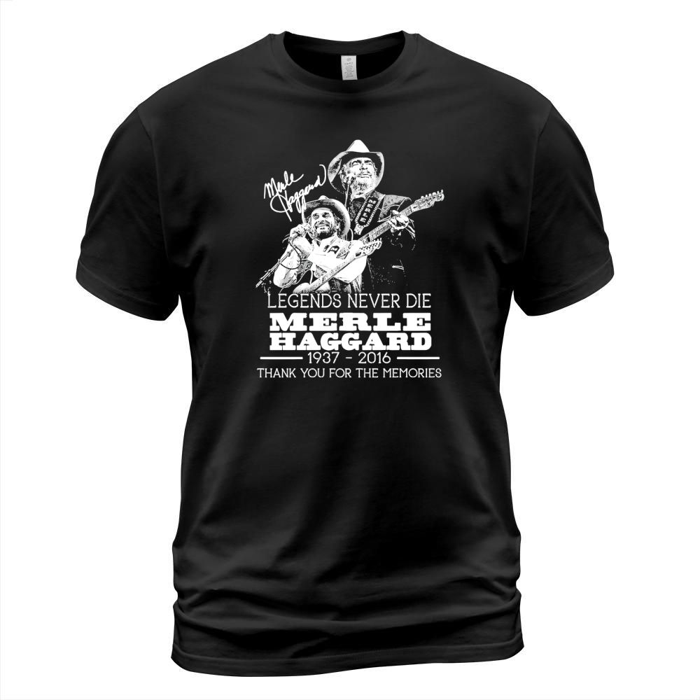 Legends never die merle haggard 1937 2016 thank you for the memories signature T-Shirt Unisex