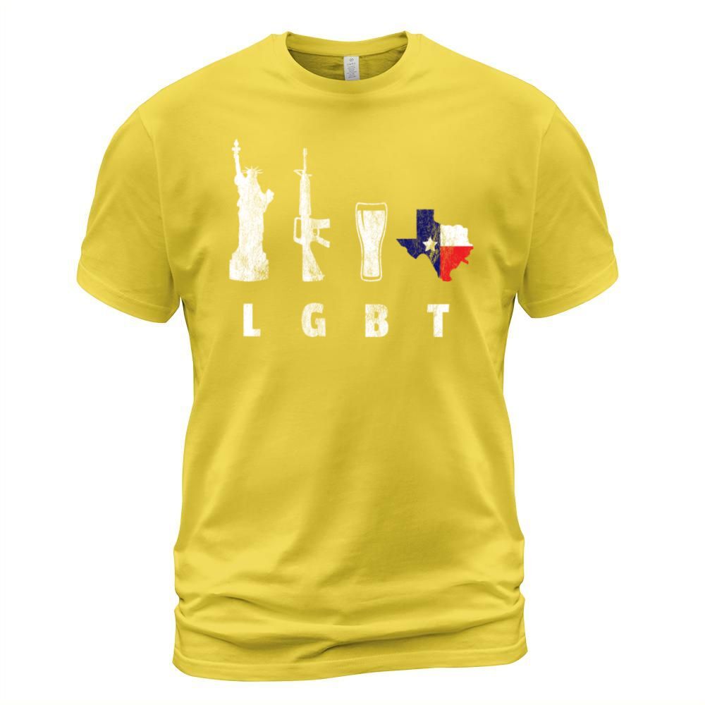 Liberty Guns Beers Texas Support LGBT T-Shirt Men's T-Shirt