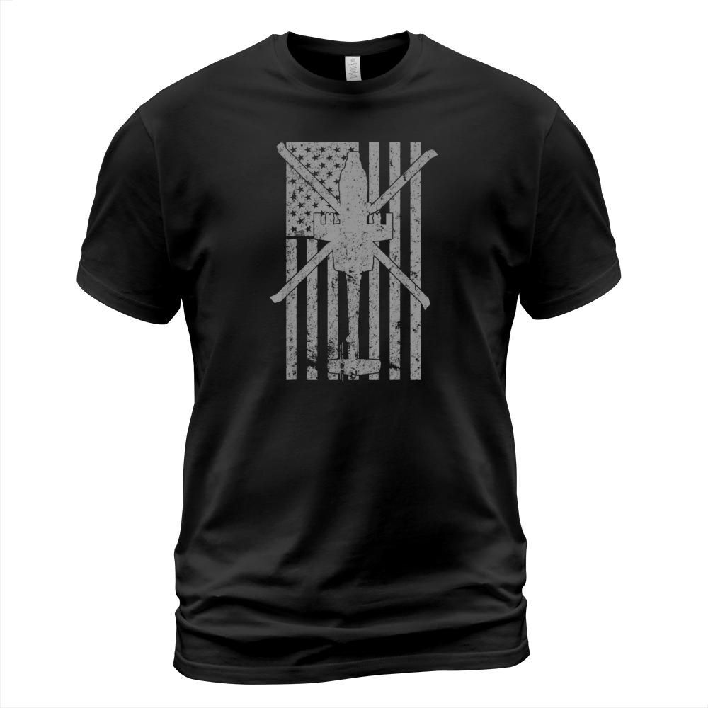 AH64 Apache Gunship Military Helicopter Vintage Flag T-Shirt Unisex