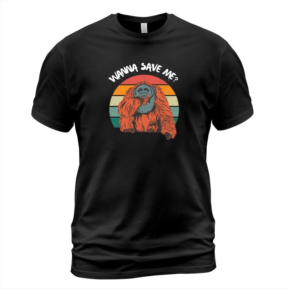 Orangutan Save Rain Forest Retro Vintage T-Shirt Unisex