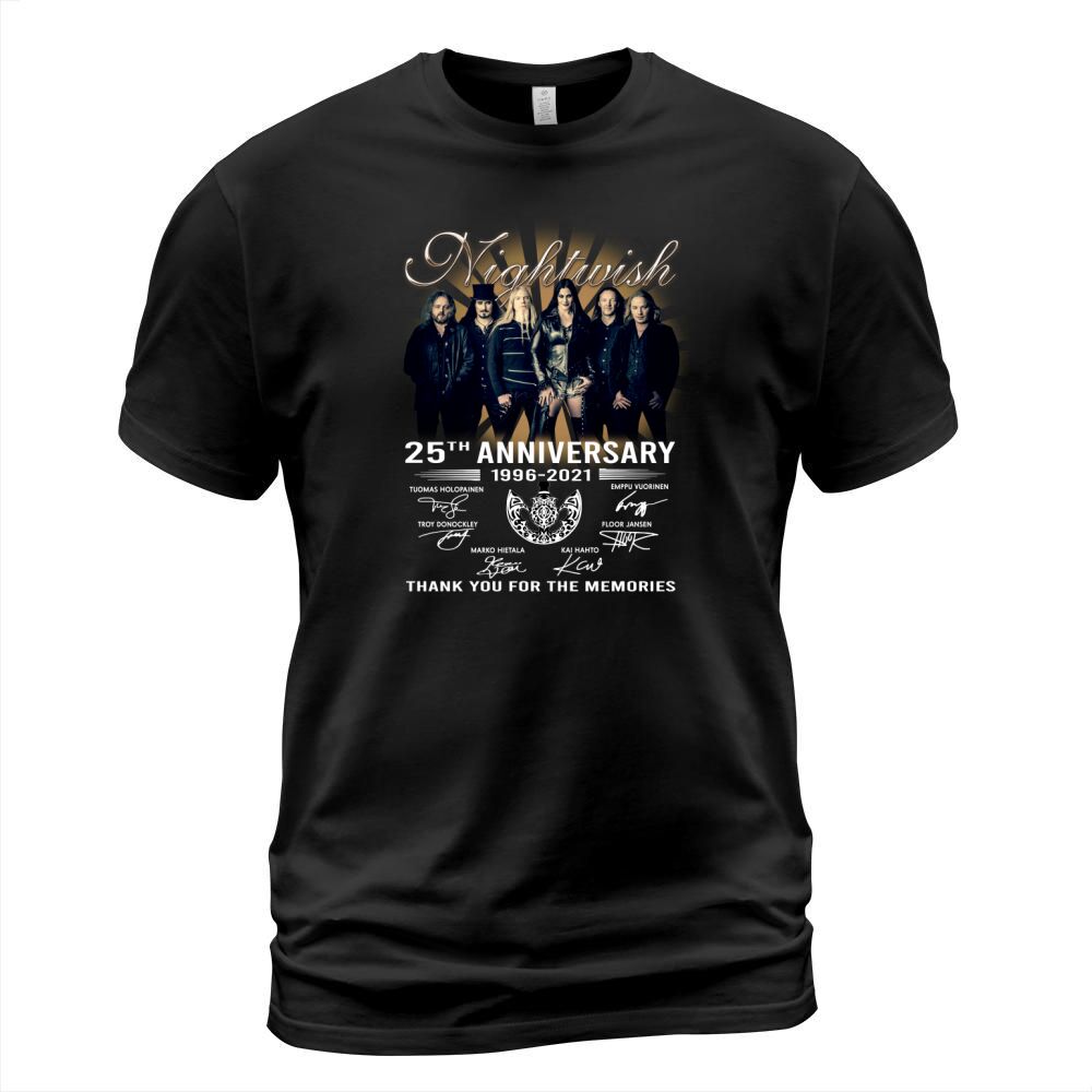 Nightwish Band 25th Anniversary 1996 2021 signatures thank you for the memories T-Shirt Unisex