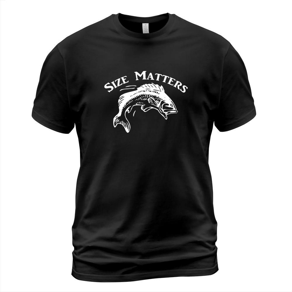 Funny Fishing T-Shirt SIZE MATTERS Love Fishing Tee Gift T-Shirt Unisex