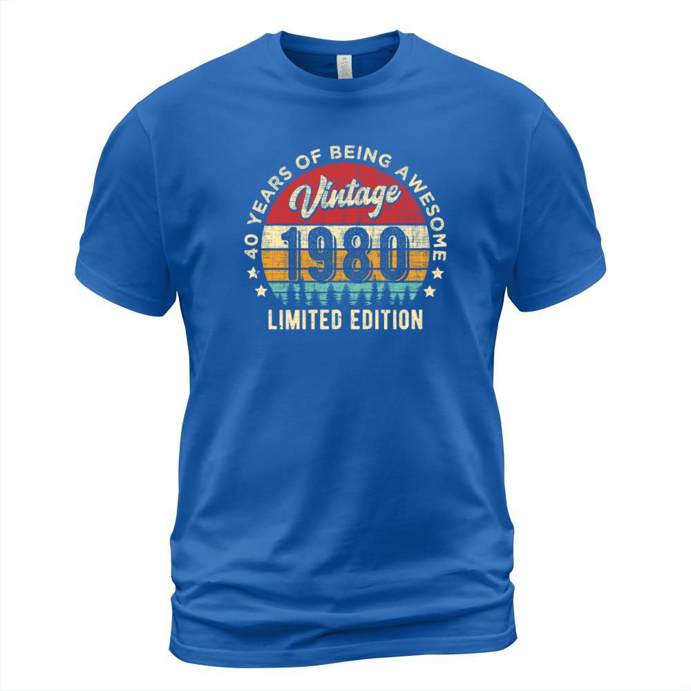 Vintage 1980 40 years old Awesome 40th Birthday Men's T-Shirt