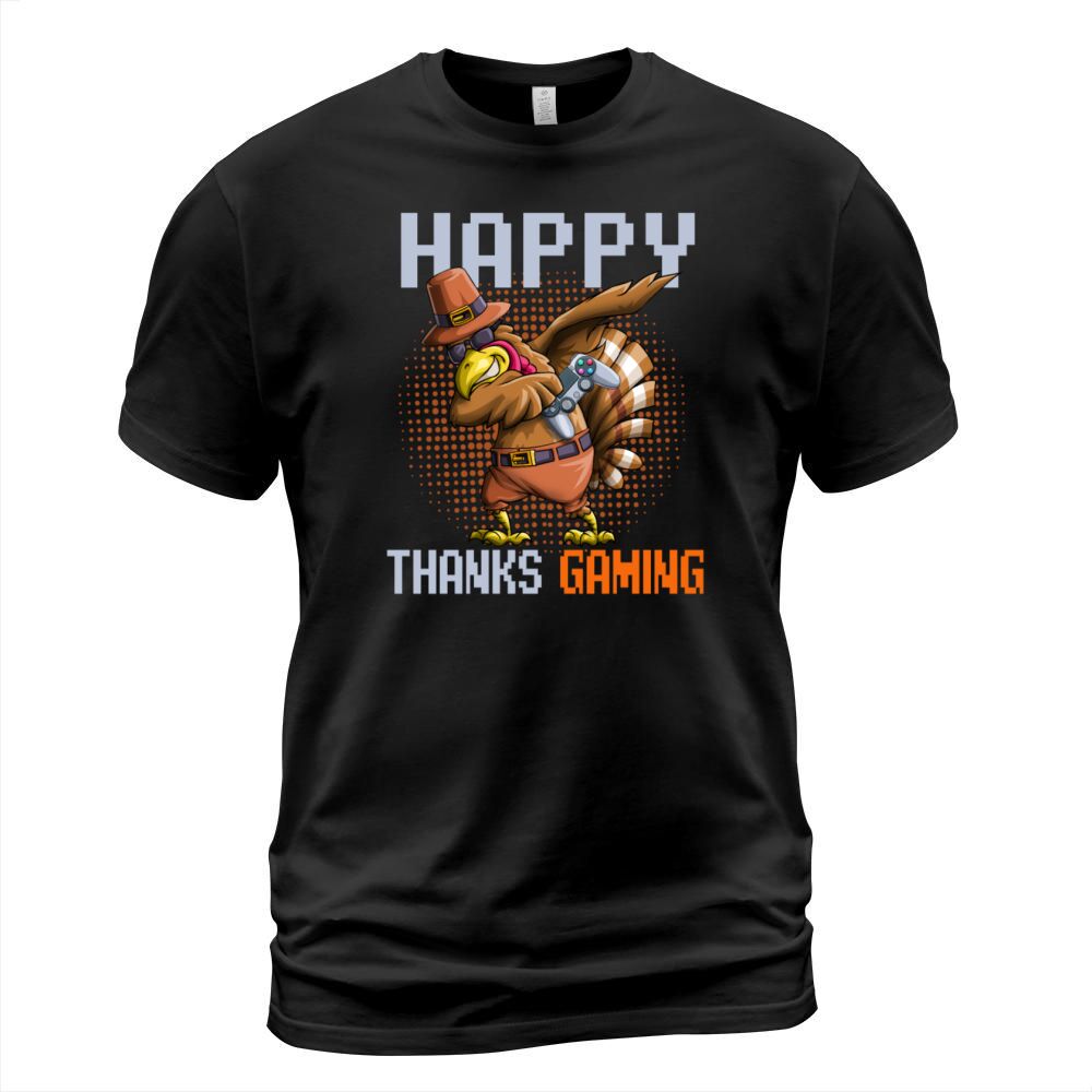 Happy Thanks Gaming Dabbing Turkey Video Gamer Tha Men's T-Shirt