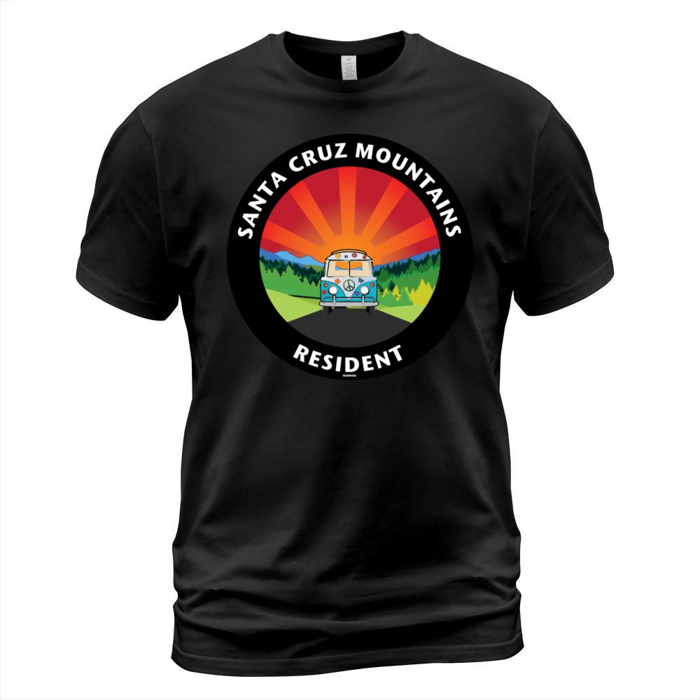 Santa Cruz Mountains Resident Bus with Sunrise Men's T-Shirt