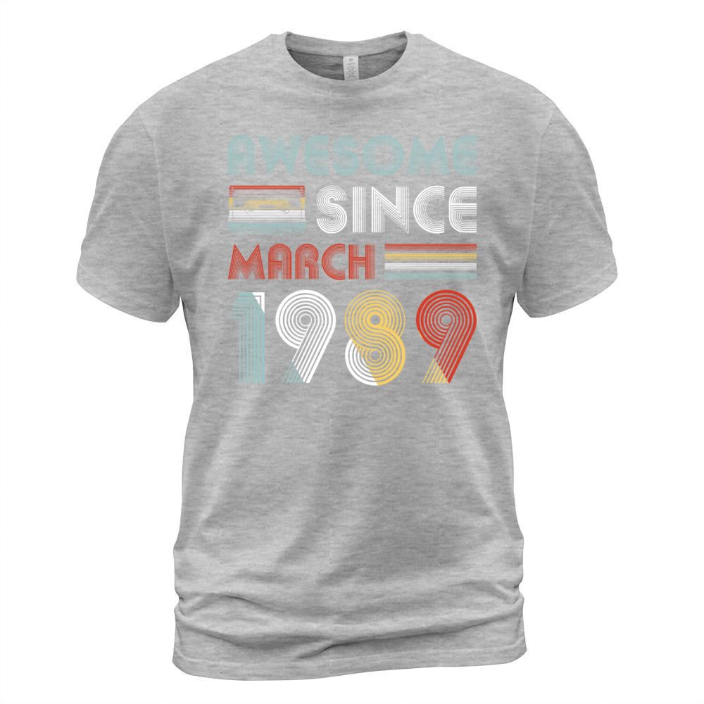 Vintage Awesome Since March 1989 30th Birthday Men's T-Shirt
