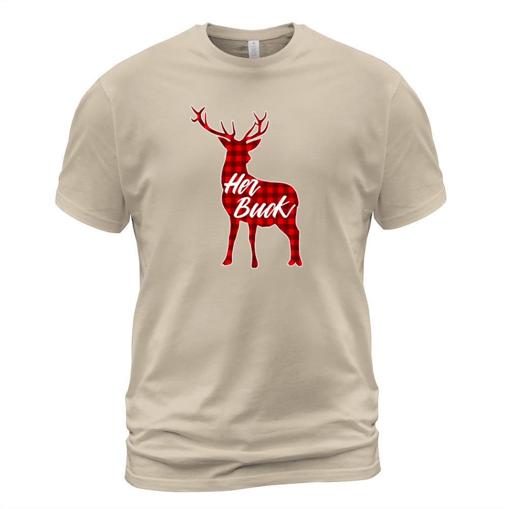 Her Buck Vintage Matching Couples Christmas Pajama Men's T-Shirt