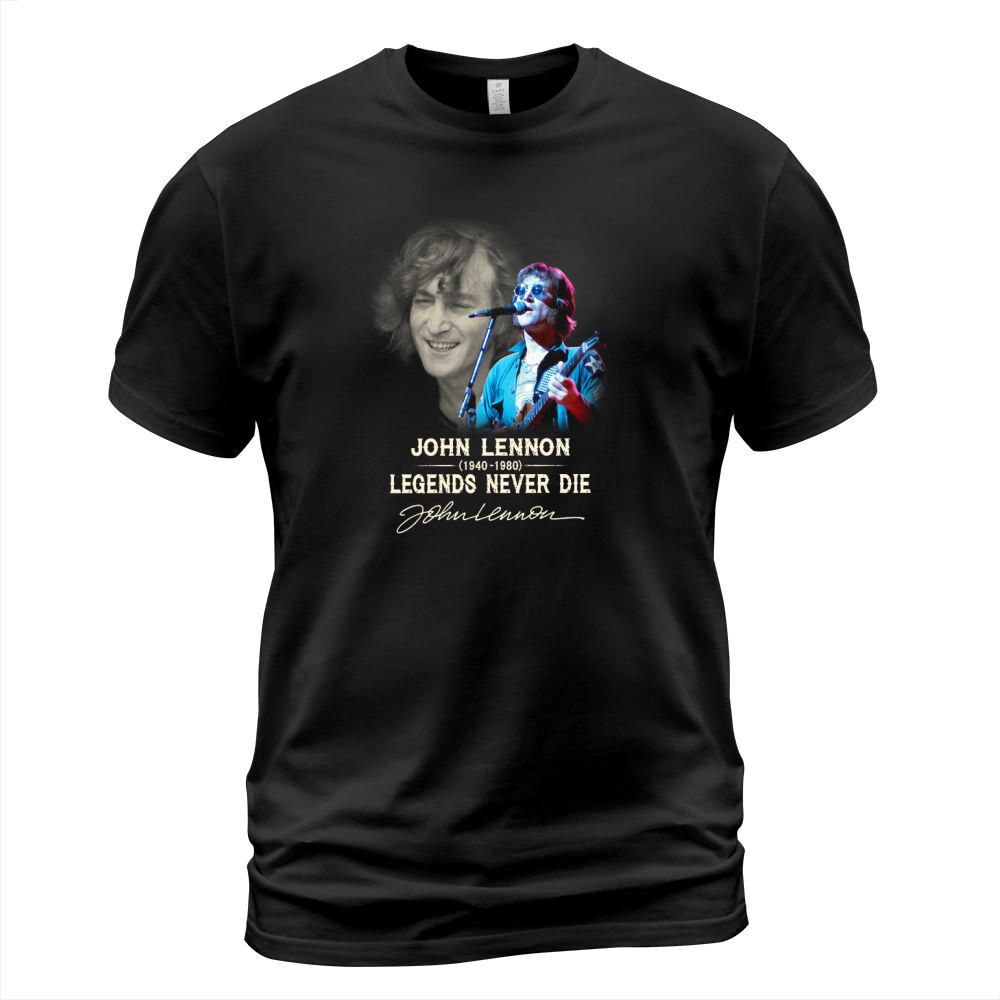 John Lennon 1940-1980 Legends Never Die Signature autographed shirt T-Shirt Unisex