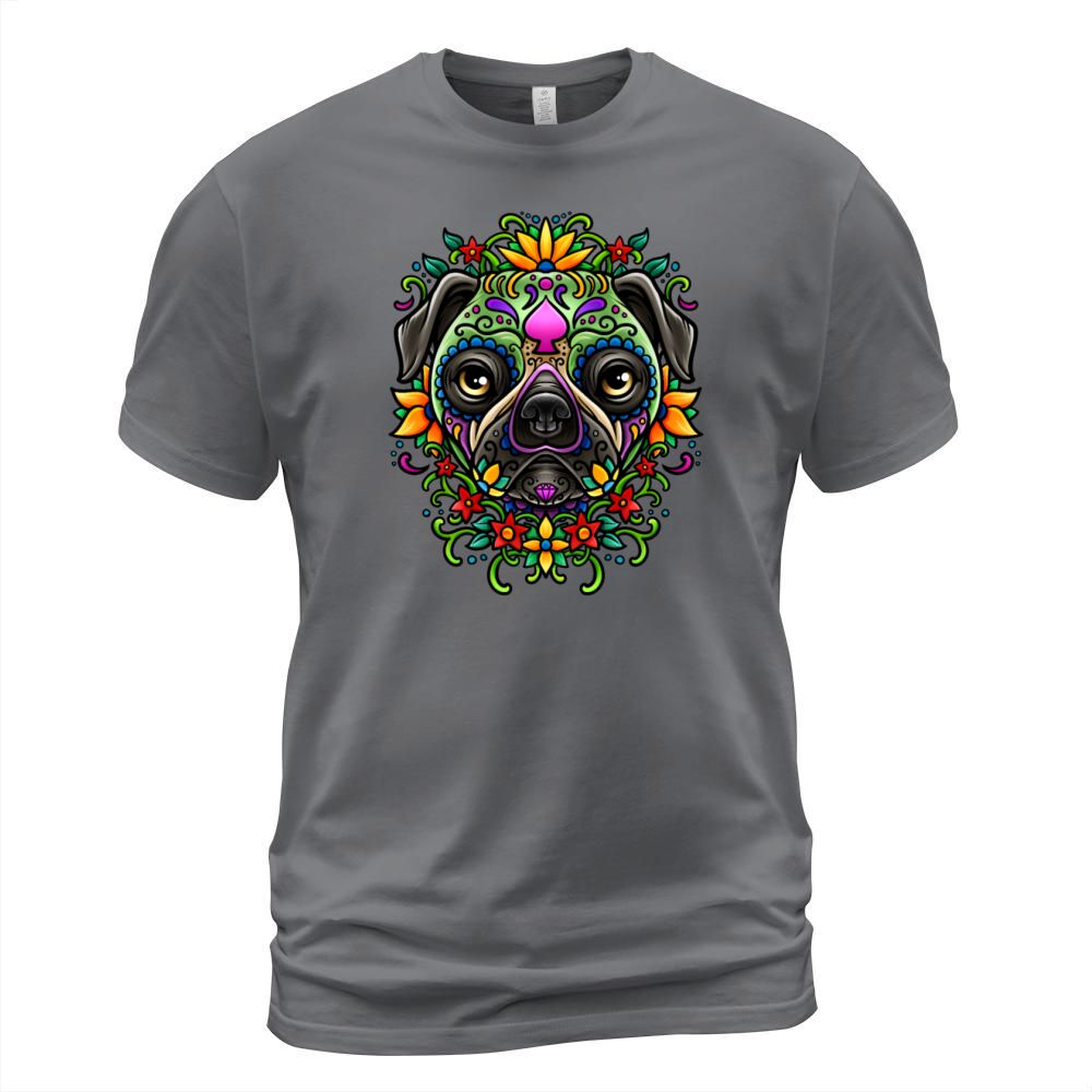 Day Of The Dead Pug Detailed Colorful Illustration Men's T-Shirt