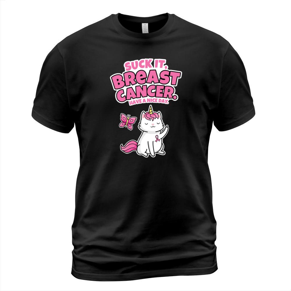 Suck It Breast Cancer Quote Caticorn Butterfly Men's T-Shirt