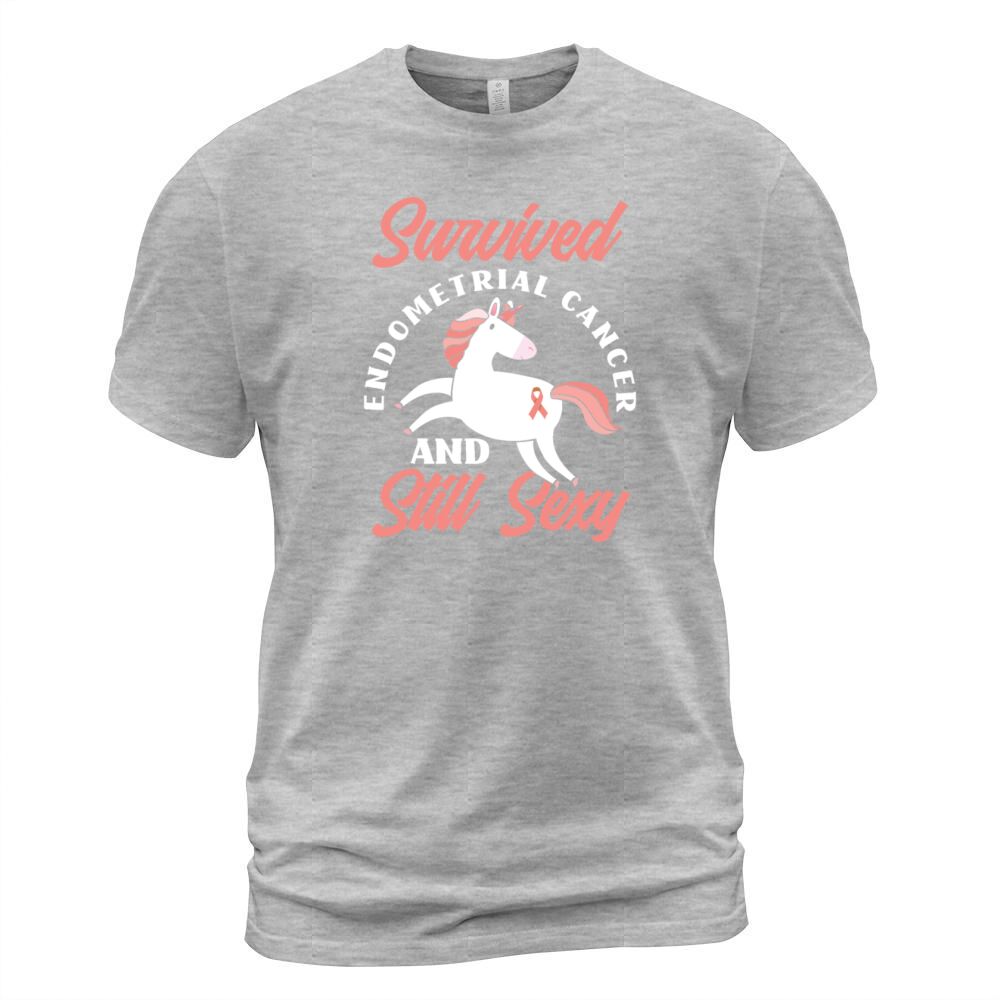 Survivor Unicorn Endometrial Cancer Awareness Men's T-Shirt