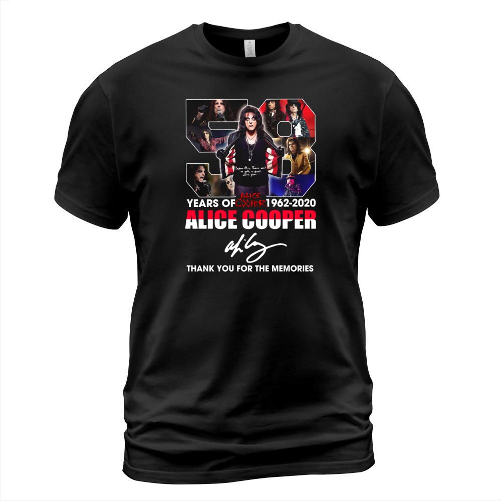 58 years of 1962 2020 Alice Cooper thank you for the memories signature T-Shirt Unisex