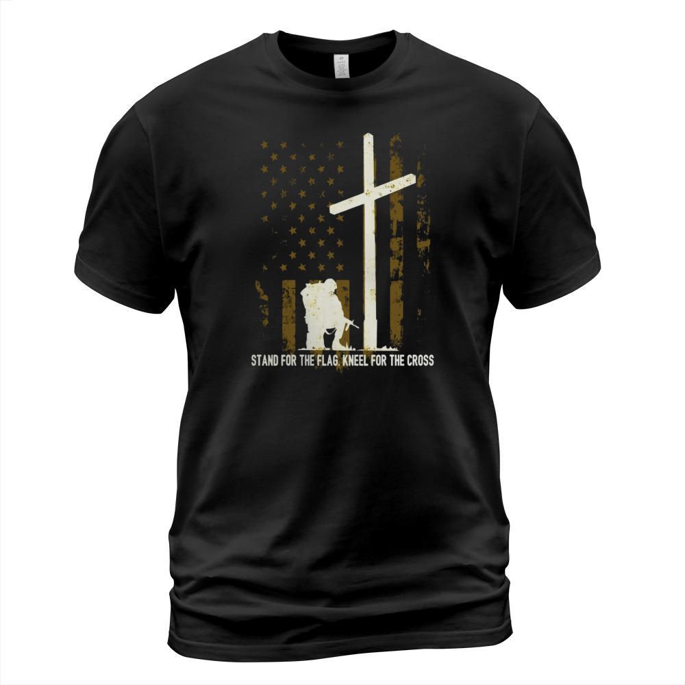 I Stand For Our Flag I Kneel For The Cross Veterans Shirt T-Shirt Unisex