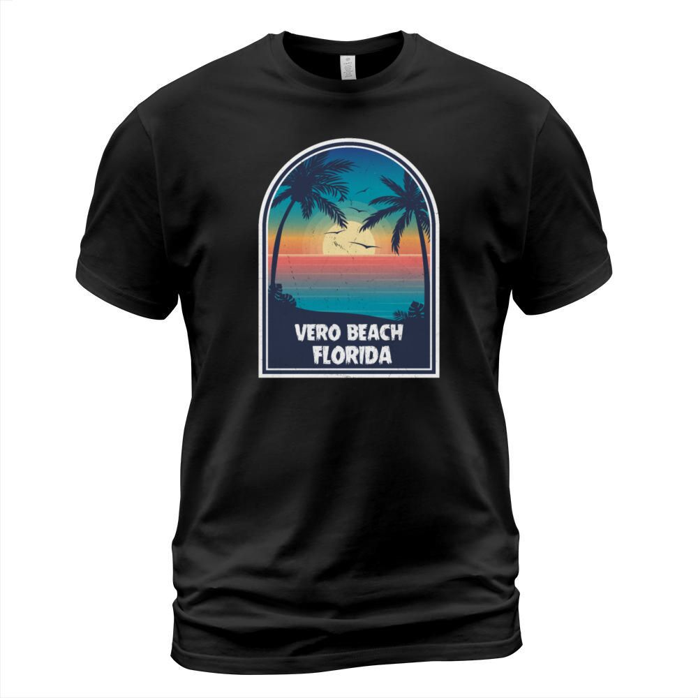 Vintage Vero Beach Florida Retro 80s Summer Travel Men's T-Shirt