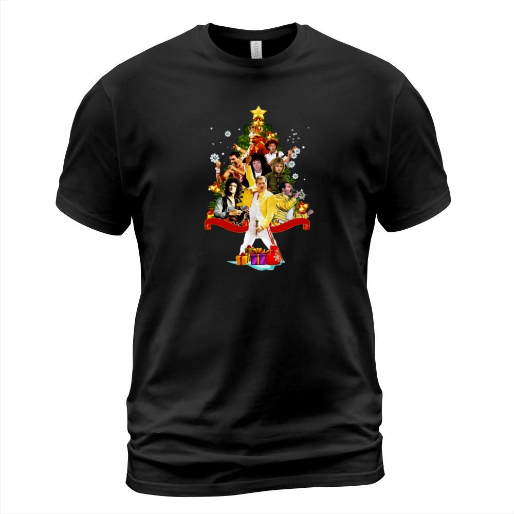 Freddie Mercury Queen Merry Christmas tree shirt T-Shirt Unisex