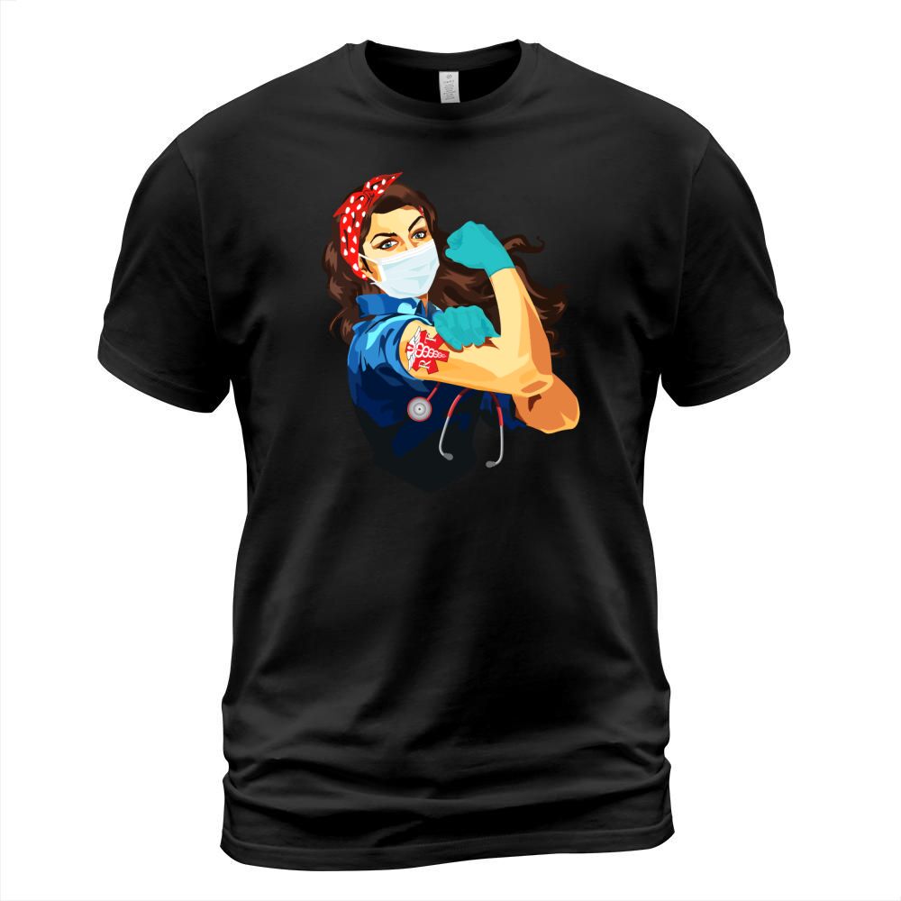 Nurse Rt Respiratory Therapist Frontline Workers Nurse Strong Rosie Riveter T-Shirt Unisex