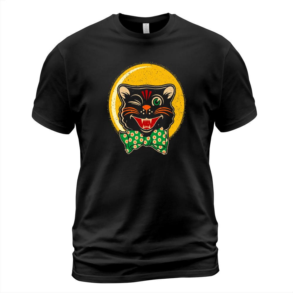 Halloween Vintage Style Cat TShirt T-Shirt Unisex