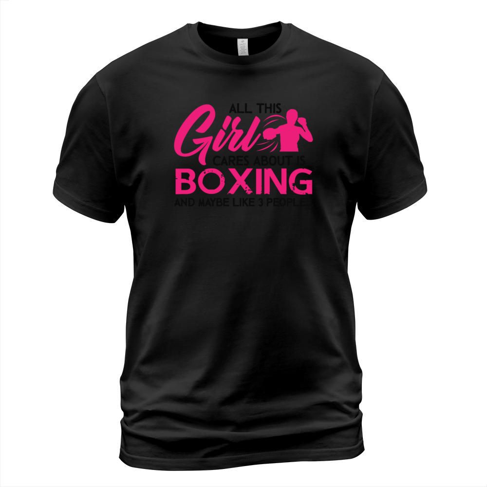 Boxing Girl Cares Hanes Tagles Men's T-Shirt