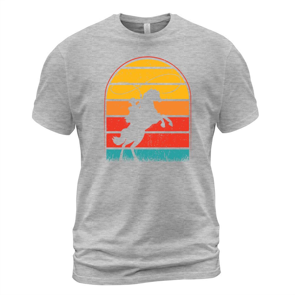 Colorful Retro Vintage Sunset Cowboy Horse Men's T-Shirt