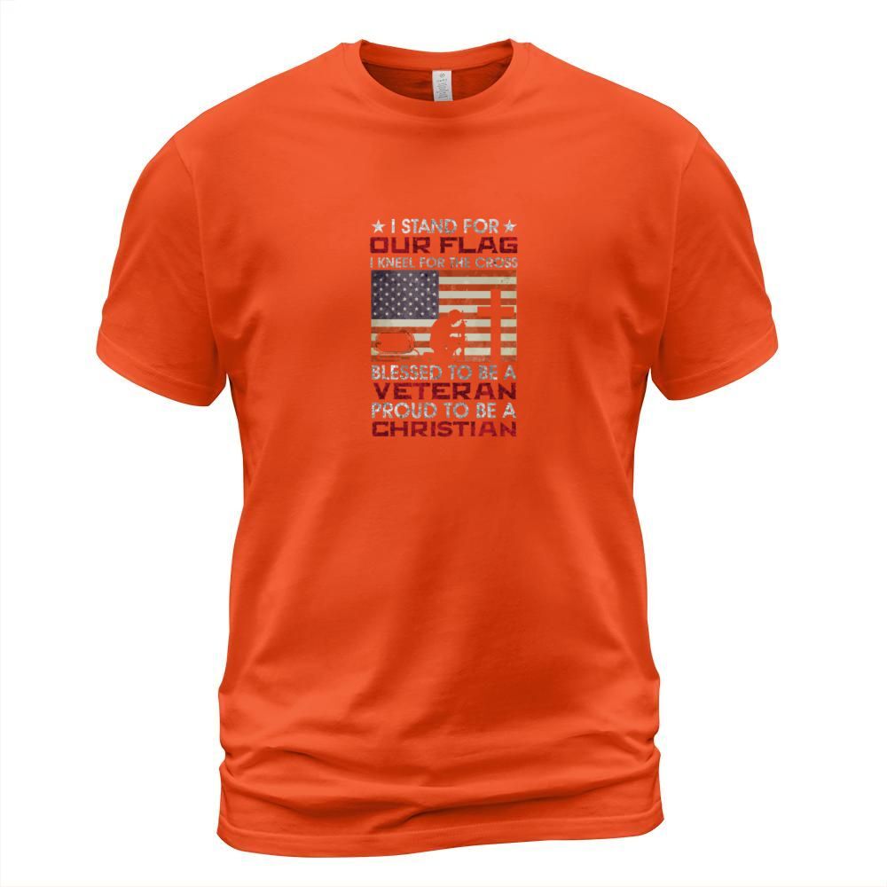 I Stand For Our Flag I Kneel For The Cross Proud V Men's T-Shirt