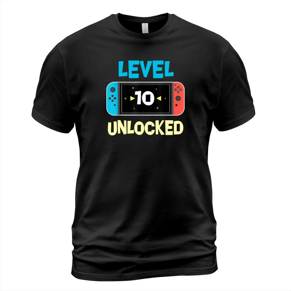 Level 10 unlocked Switch Gamer 10th Birthday T-Shirt Unisex