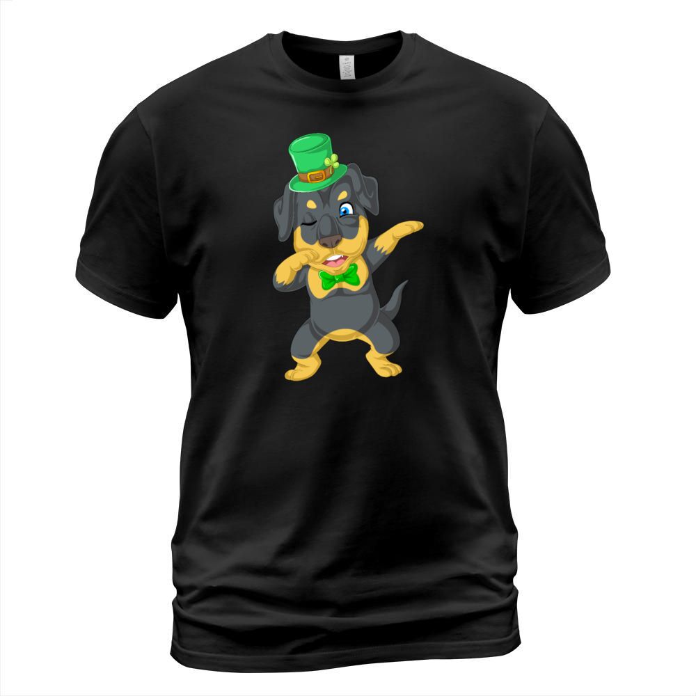 dabbing rottweiler St. Patrick's Day Men's T-Shirt