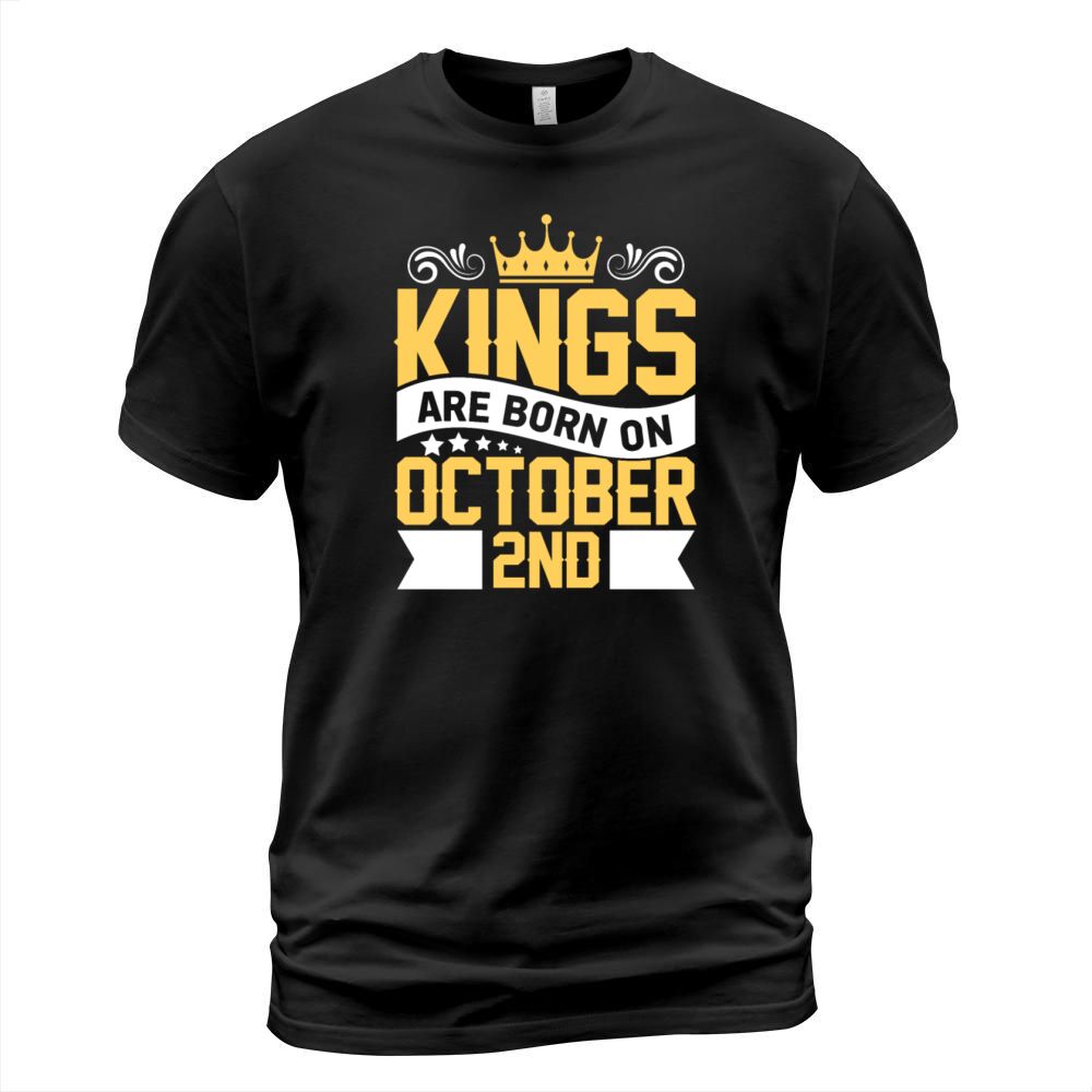 Kings are Born on October 2nd Birthday on October Men's T-Shirt