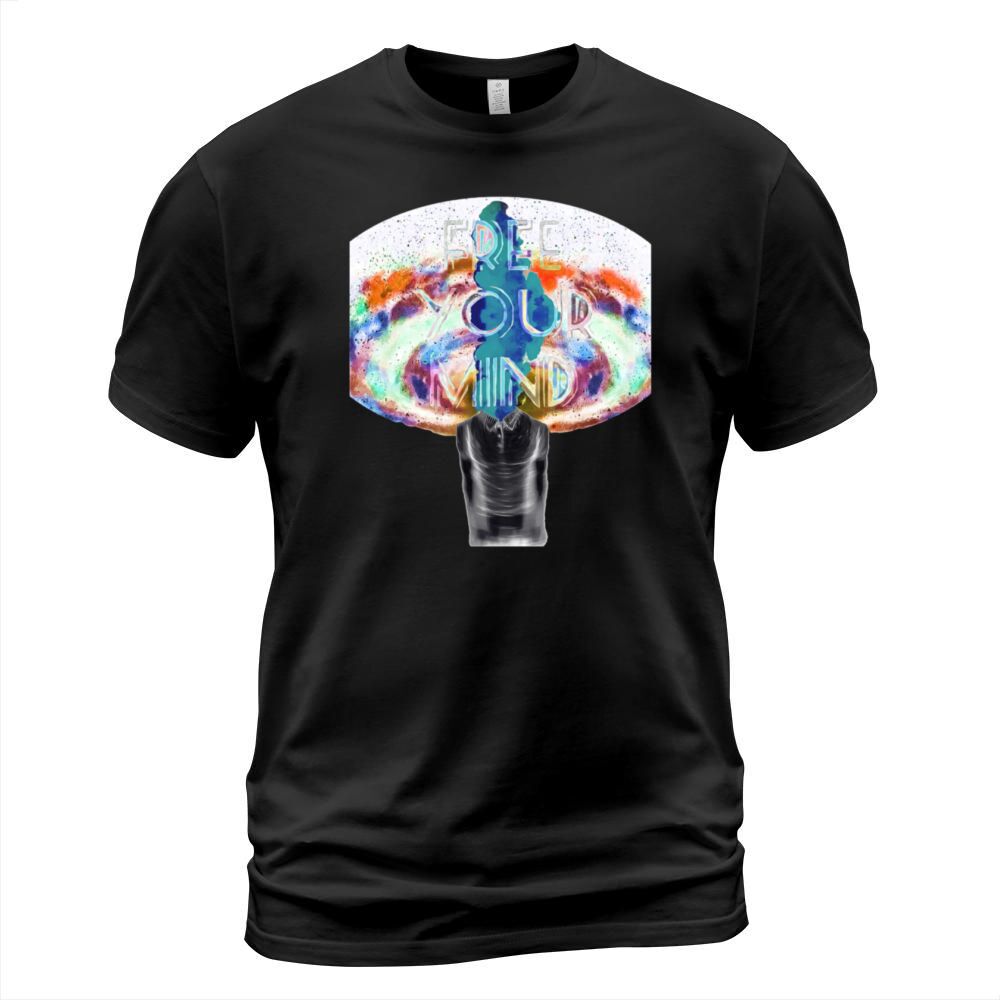 FREE YOUR MIND INVERSE COLORS SPACE HEAD EXPLOSION Men's T-Shirt
