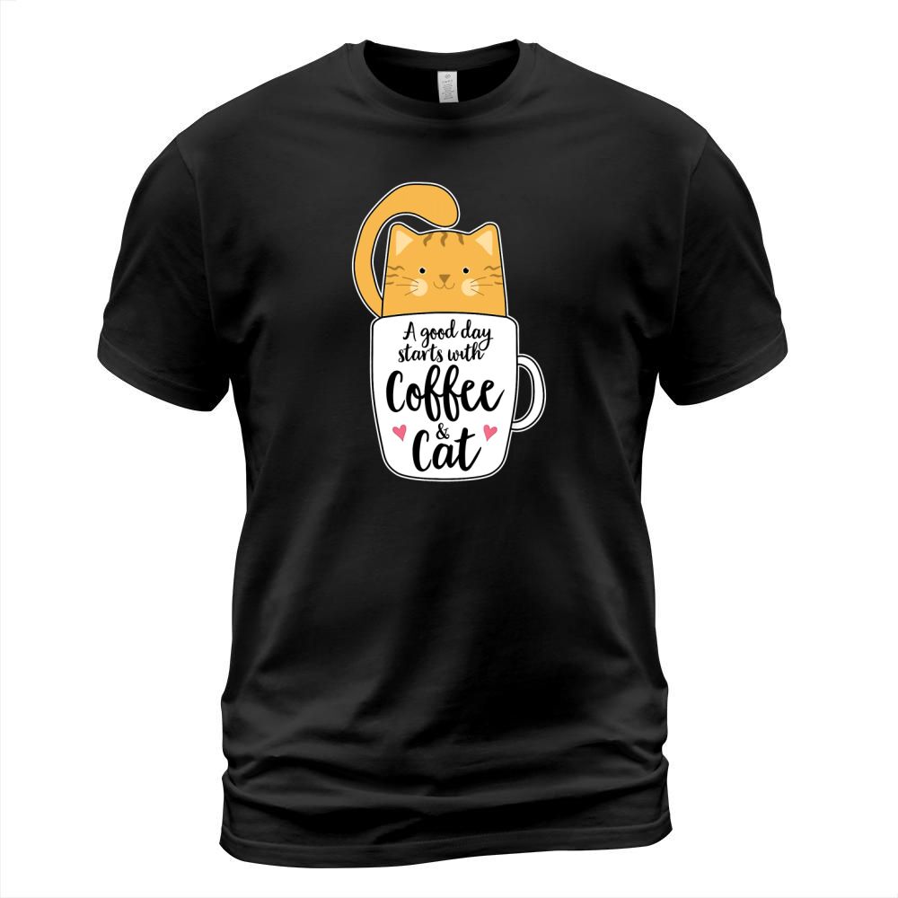 A Good Day Starts With Coffee And Cat T-Shirt Unisex