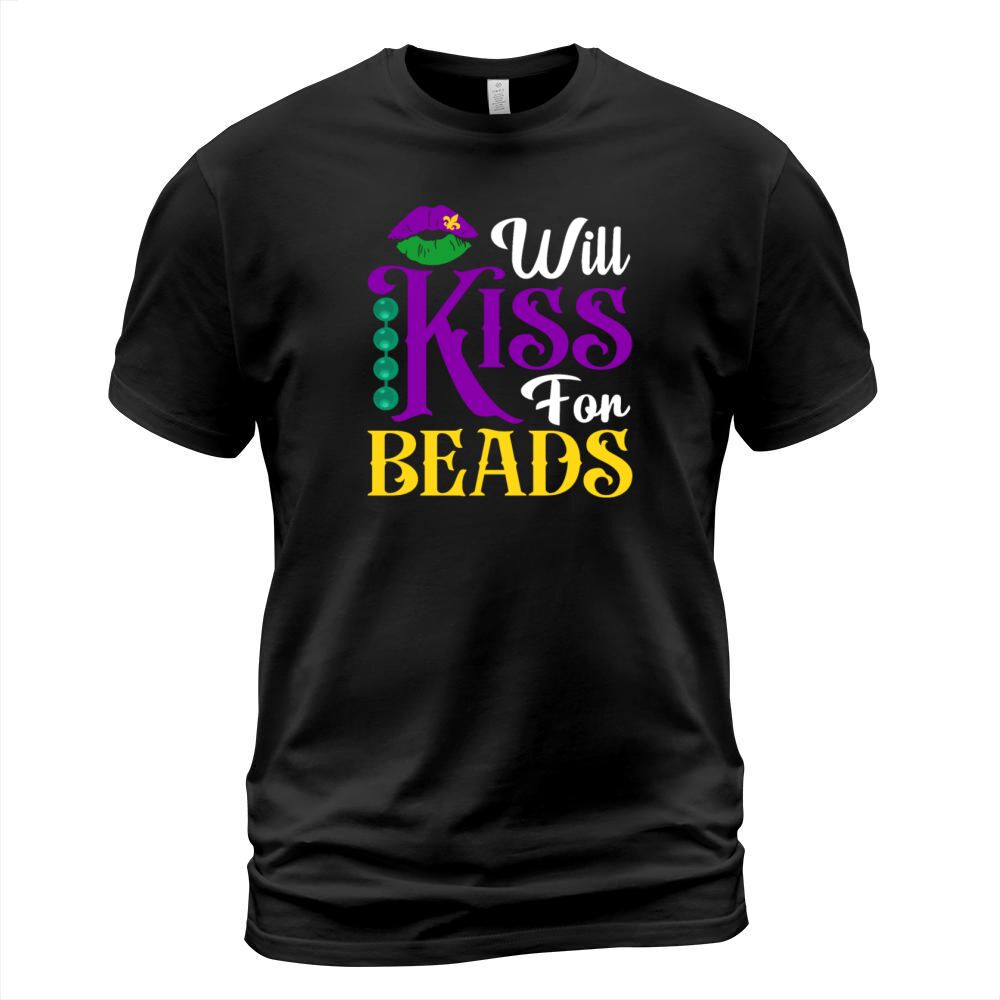 Will Kiss for Beads Funny Mardi Gras Lips New T-Shirt Unisex