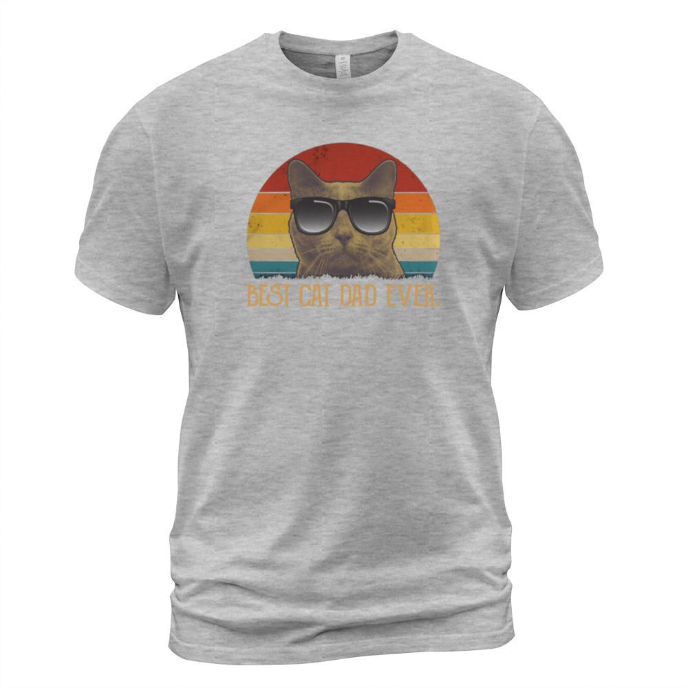 Vintage Retro Cat Best Cat Dad Ever Shirt Men's T-Shirt