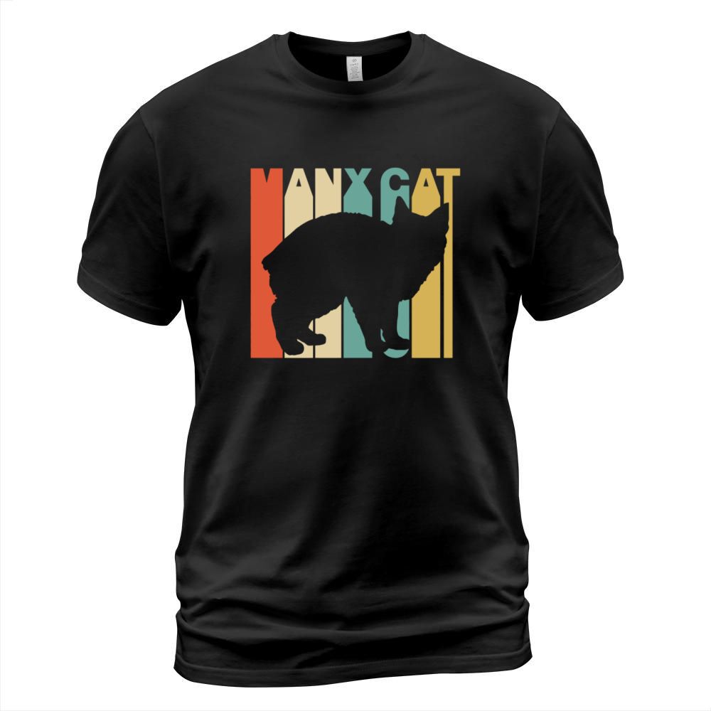 Vintage Style Manx Cat Silhouette T-Shirt T-Shirt Unisex