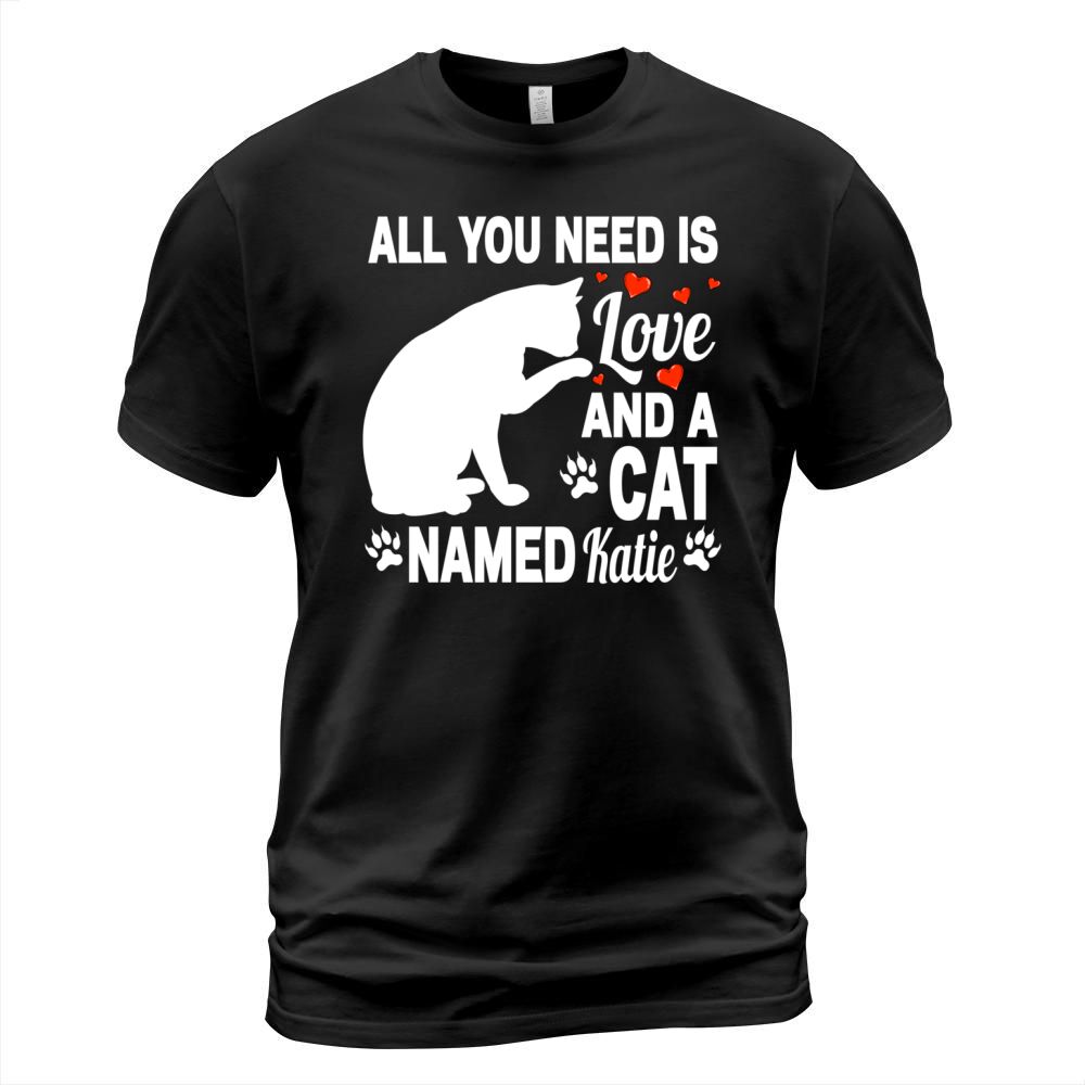 Personalized Cat Name Katie Cute Kitten Pet Lover T-Shirt Unisex