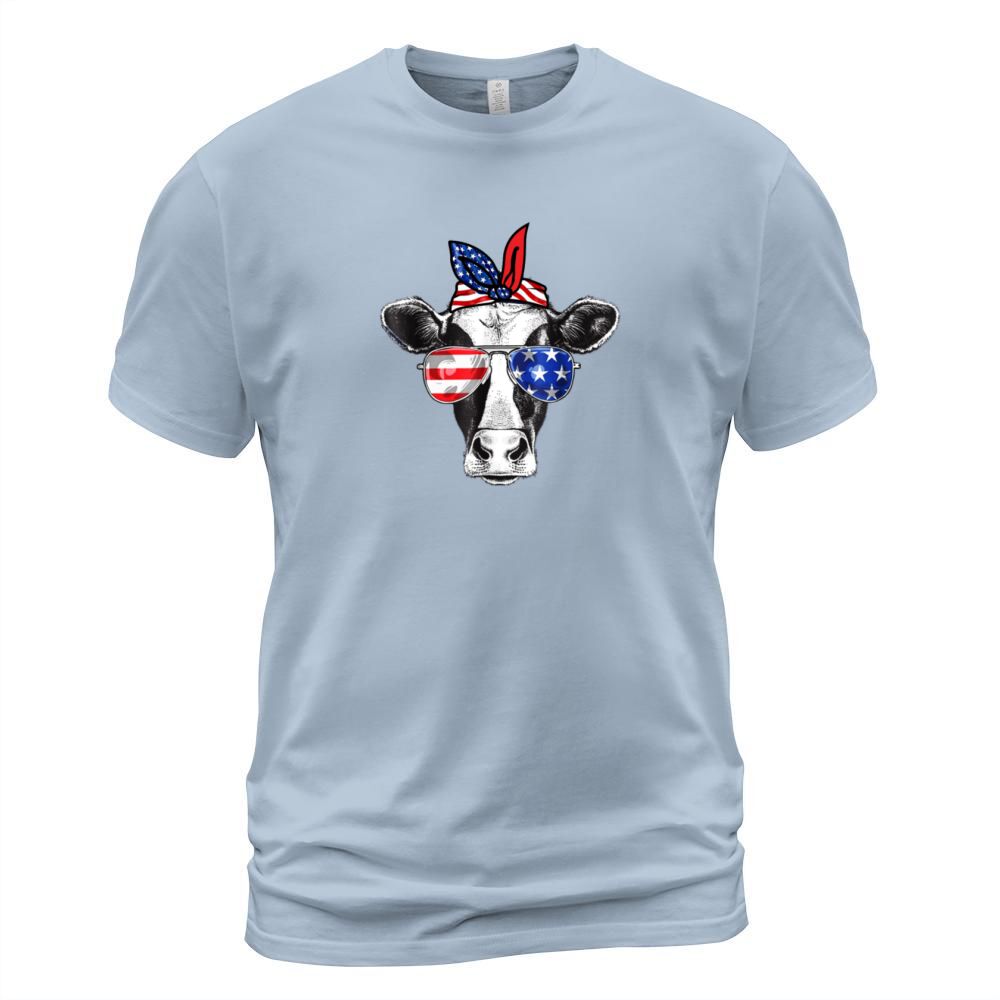 Vintage Patriot Cow Tshirt 4th of July American Men's T-Shirt