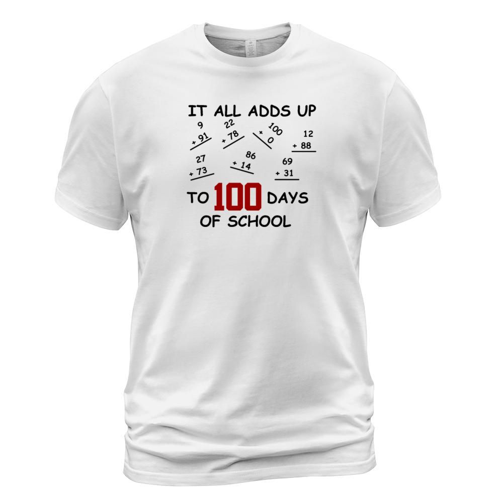 It all adds up to 100 Days of School Teacher Math Men's T-Shirt