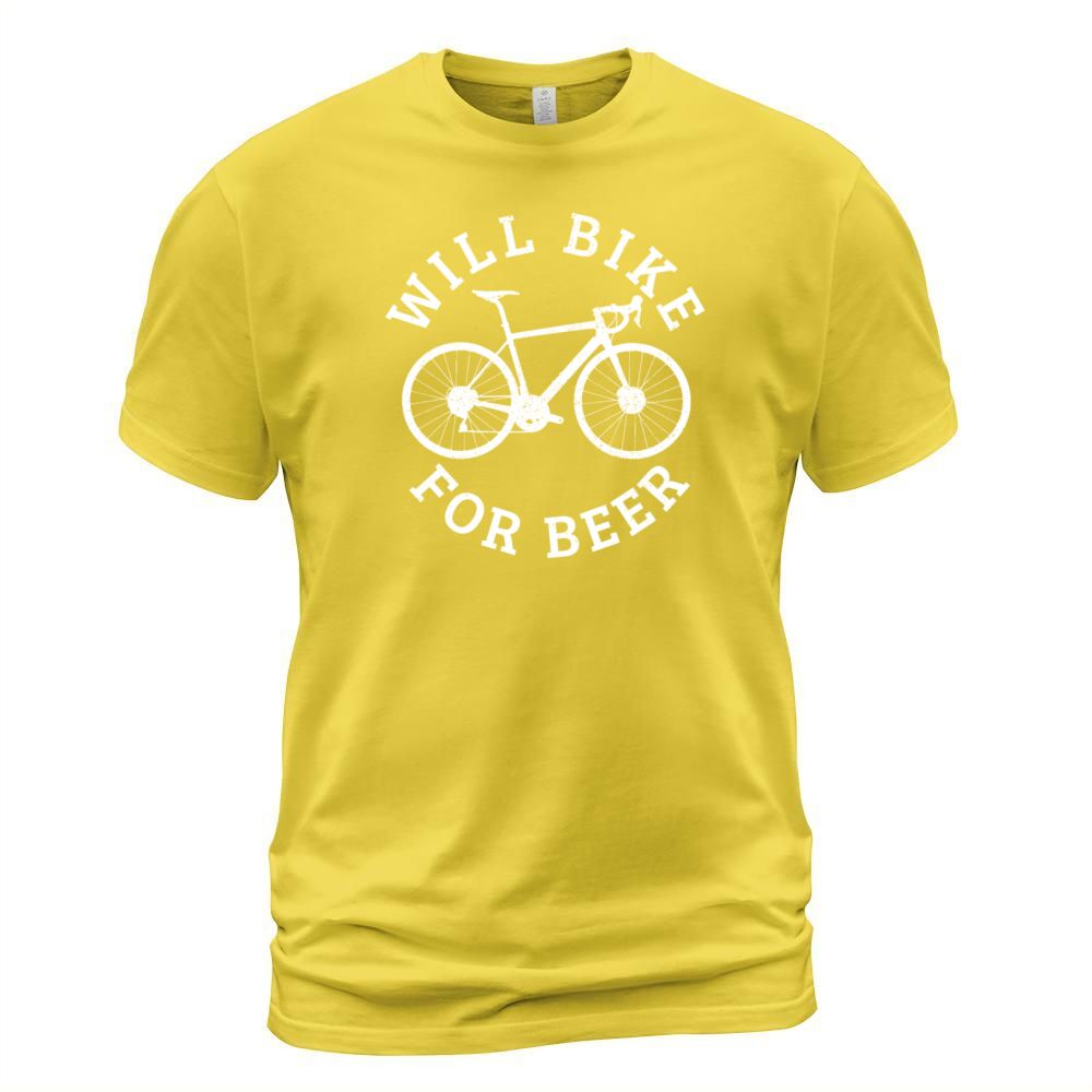 Will Bike For Beer Cycling Funny Cyclist Gift Men's T-Shirt