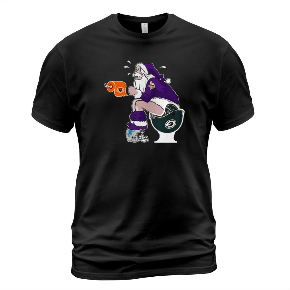 Merry Christmas Minnesota Vikings vs Detroit Lions Chicago Bears Green Bay Packers Santa claus shirt T-Shirt Unisex