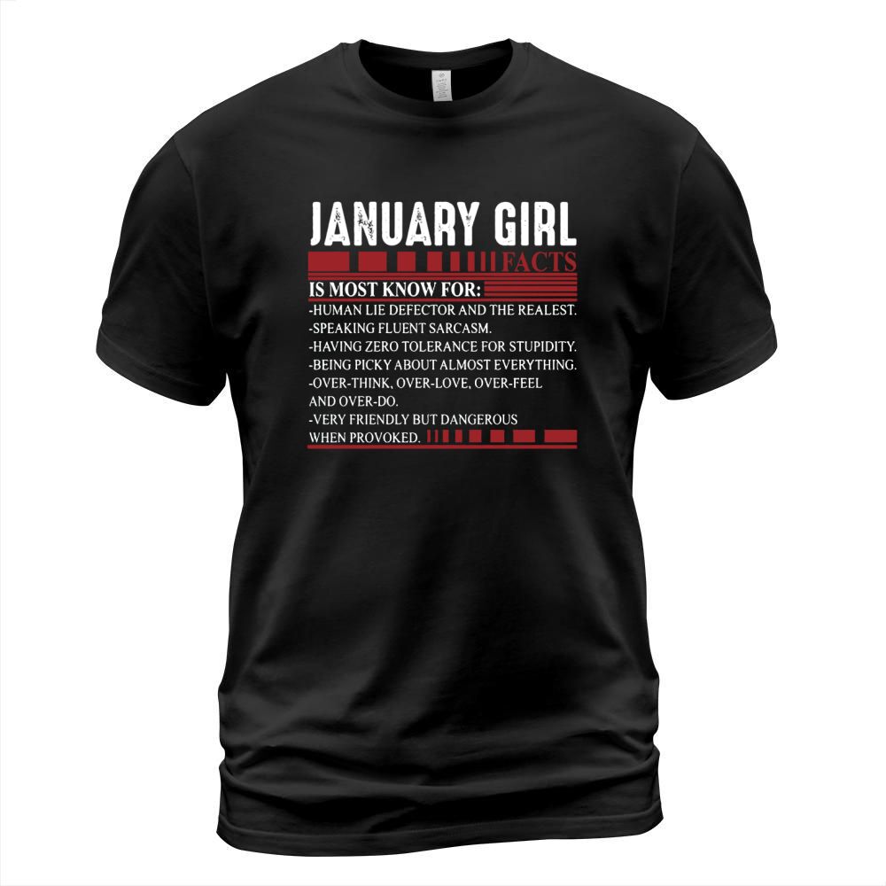 Womens January Girl Facts Funny Most Known For Human Lie Detector T-Shirt T-Shirt Unisex