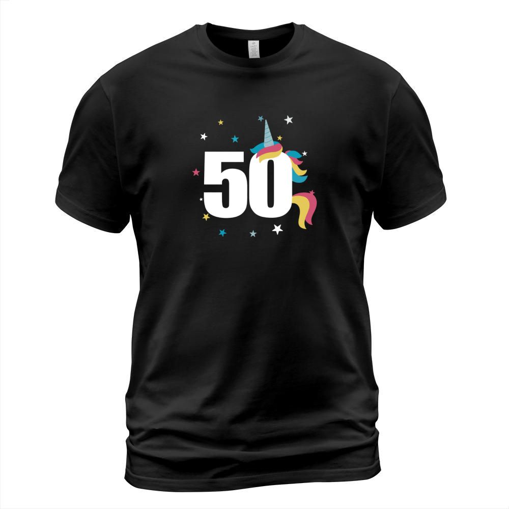 unicorn birthday  50th birthday black T-Shirt Unisex