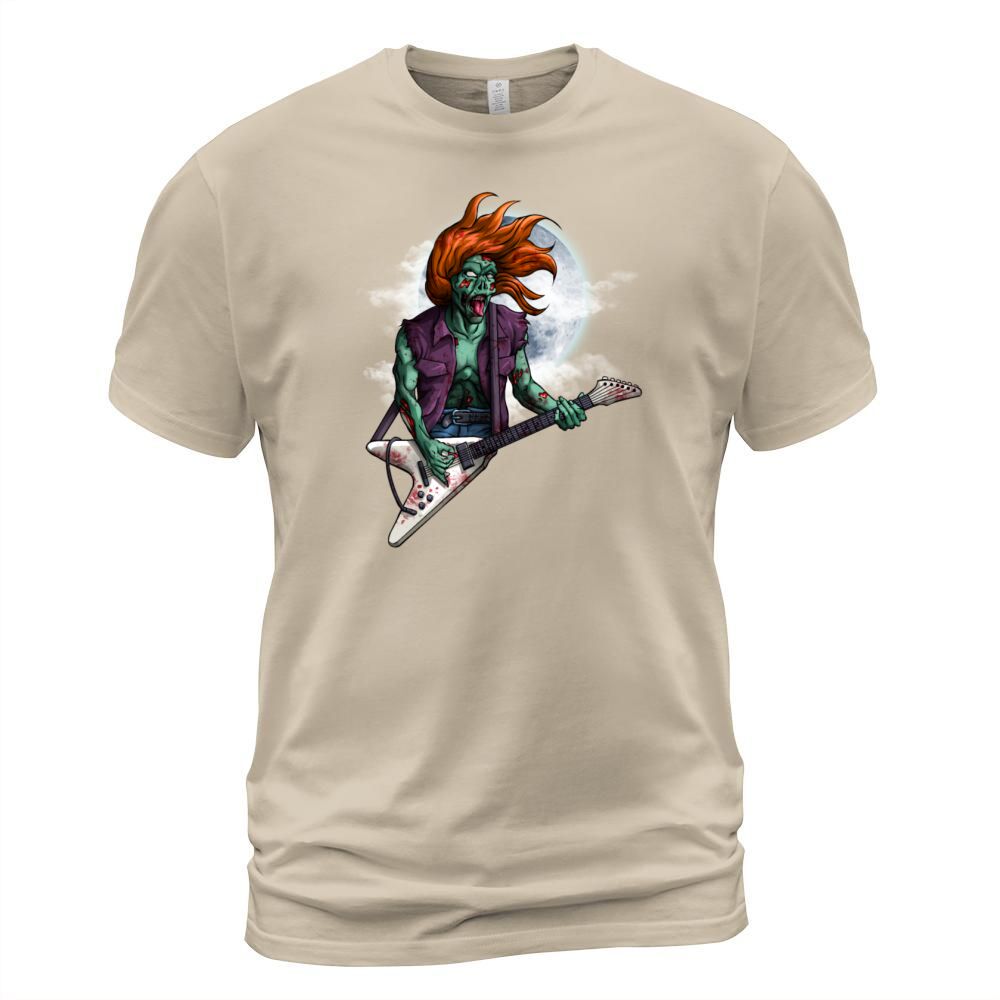 Rock n Roll Zombie Guitar Player Halloween Vintage Men's T-Shirt