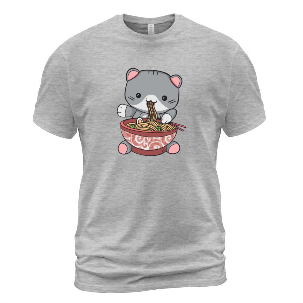 Kawaii Ramen Cat noodle bowl with chop sticks Men's T-Shirt
