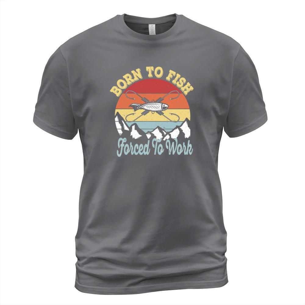 Born to fish Force To Work - Vintage Fisherman Men's T-Shirt