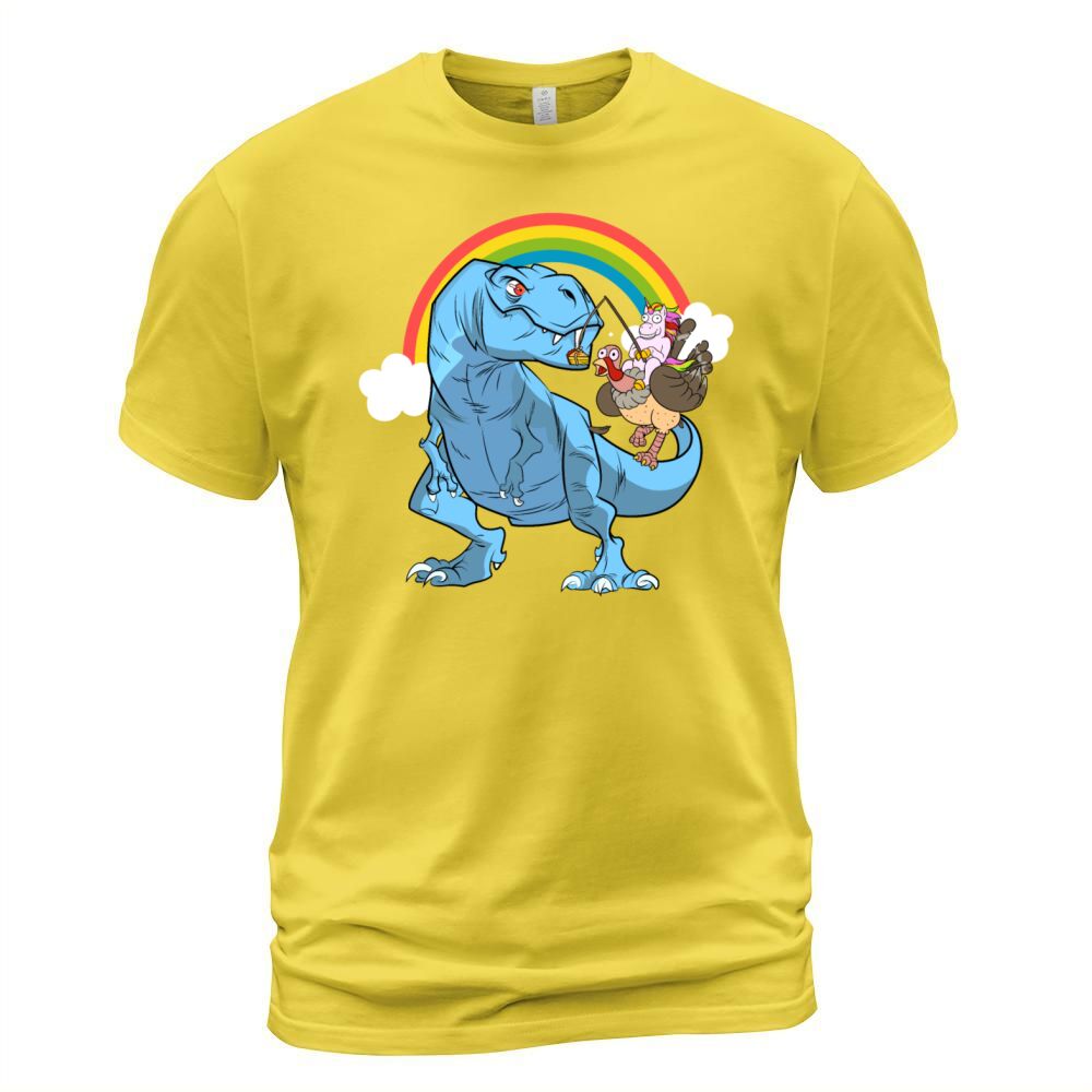 Tyrannosaurus Rex Unicorn Turkey Thanksgiving Men's T-Shirt